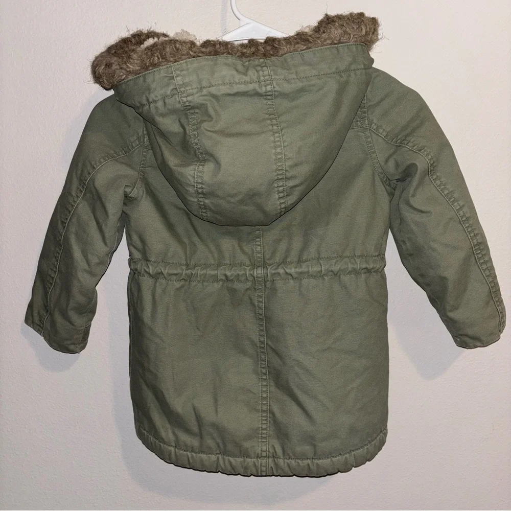 GAP Kids Olive Green Hooded Jacket Size 5 - Picture 3 of 6